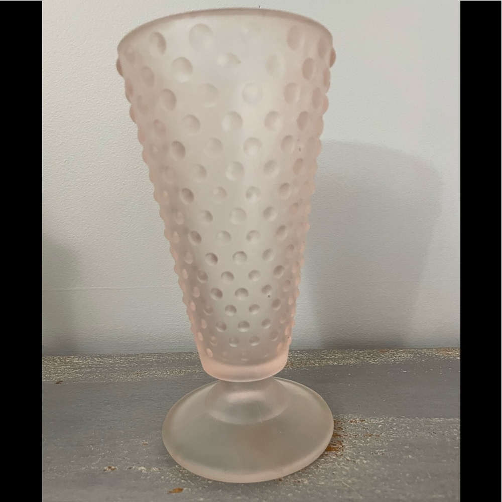 Pink Hobnail Frosted 8” Base